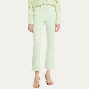 Veronica Beard Carly High Rise Ankle Kick Flare Jeans in Pistachio Size 25